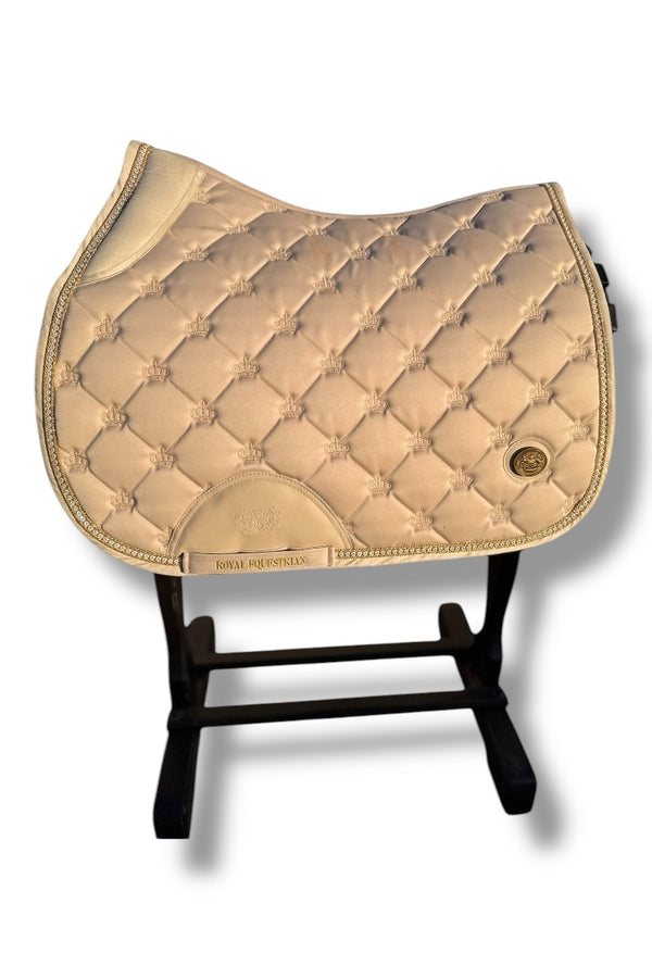 Royal Equestrian Jump Saddle Pad Crystal Champagne Full