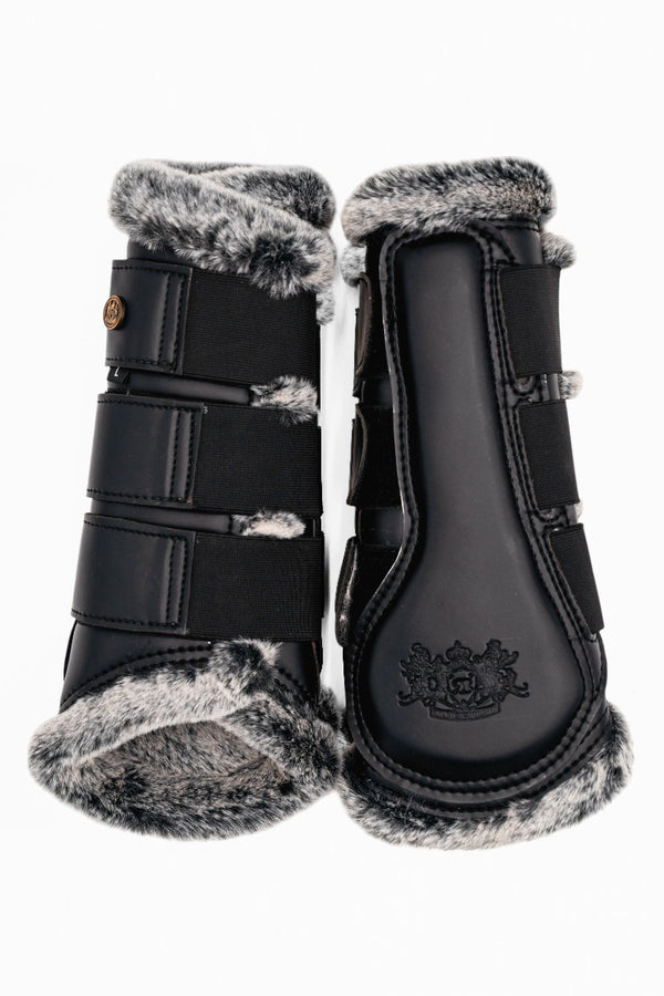 Royal Equestrian Lined Brushing Boots Black Gray