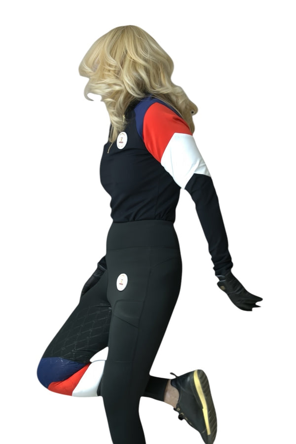 Royal Equestrian Heritage Team Knee Grip Riding Tights Black