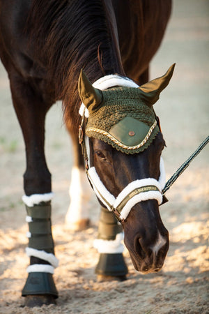 Royal Equestrian Premium Ear Bonnet Olive Full