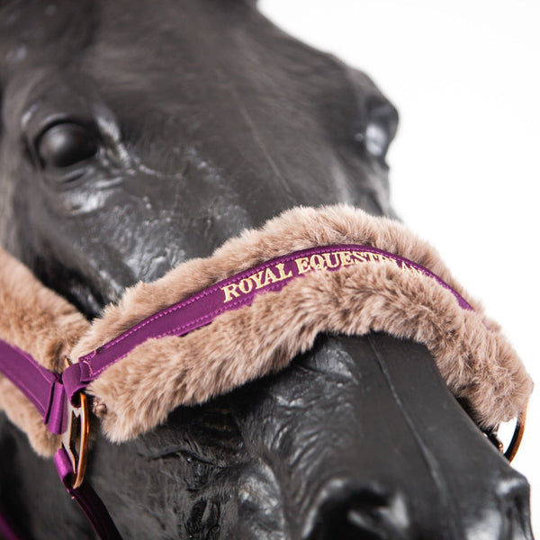 Royal Equestrian Fur Halter Purple Full