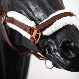 Royal Equestrian Fur Halter Croco Chocolate Full