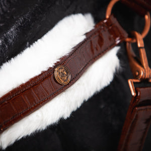 Royal Equestrian Fur Halter Croco Chocolate Full