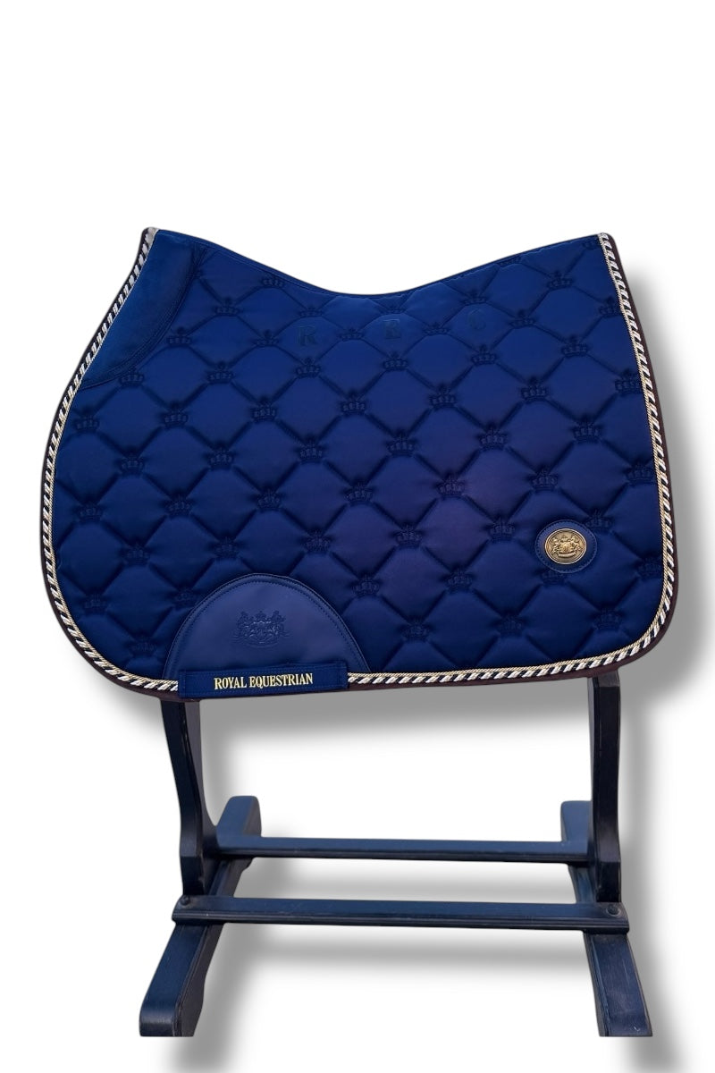 Royal Equestrian Jump Saddle Pad Navy Blue Full