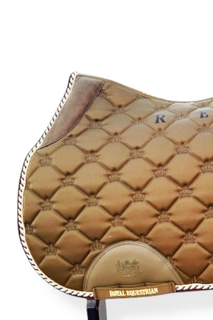 Royal Equestrian Jump Saddle Pad Olive Gold Full