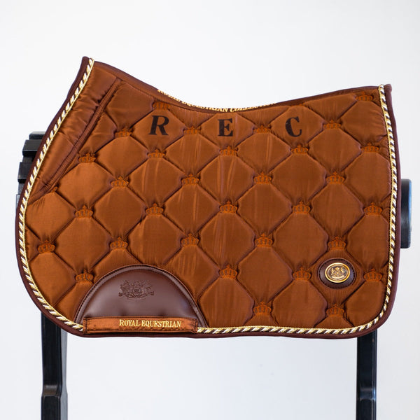 Royal Equestrian Jump Saddle Pad Chocolate Full