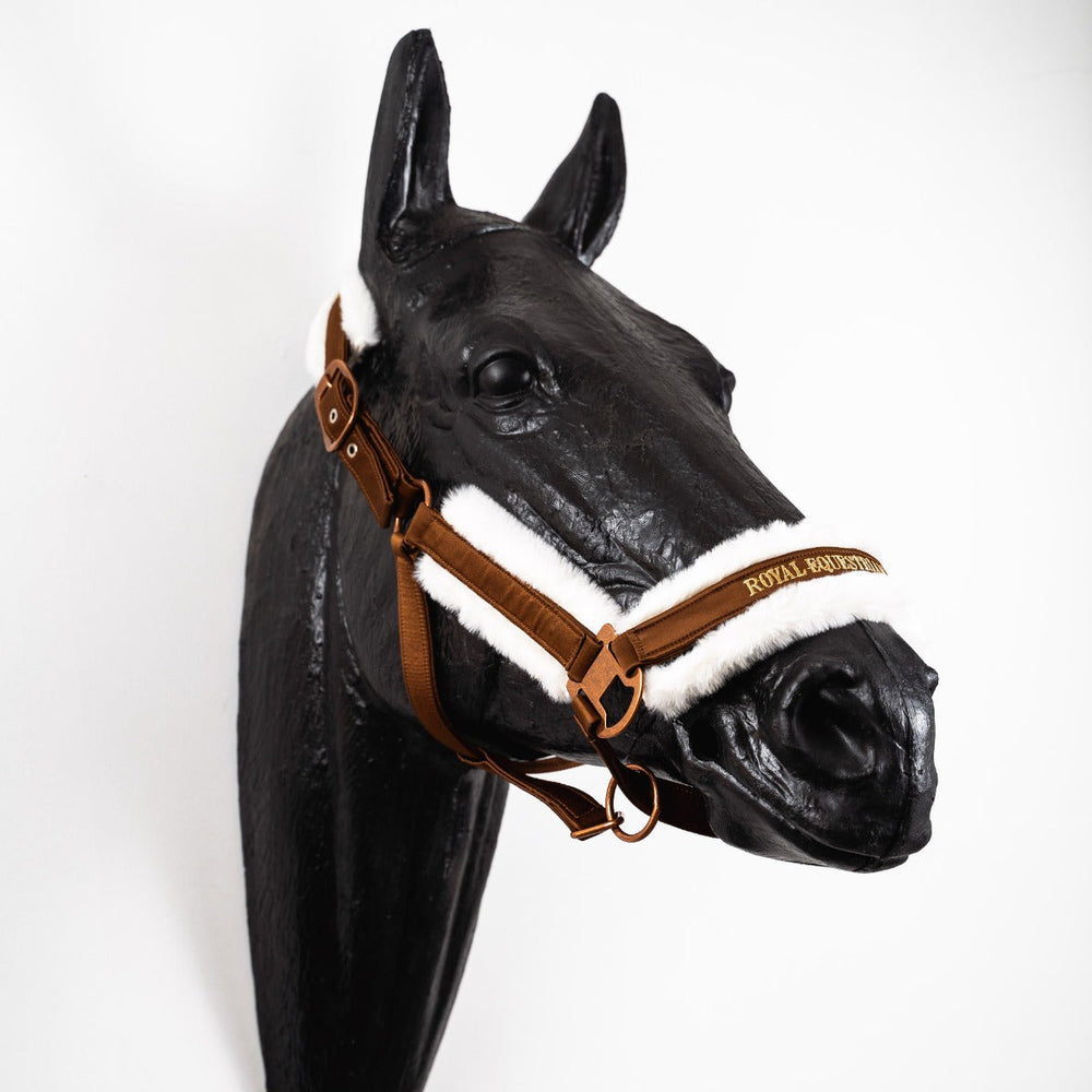 Royal Equestrian Fur Halter Chocolate Full