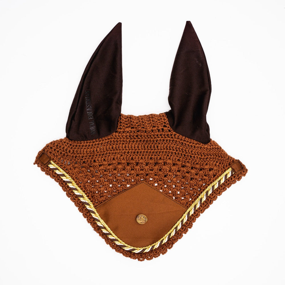 Royal Equestrian Premium Ear Bonnet Chocolate Full