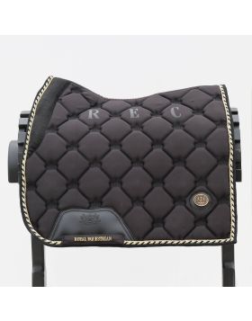 Royal Equestrian Dressage Saddle Pad Black Gold Full