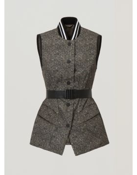 Miasuki MILA Tweed-Effect Weatherproof Gilet