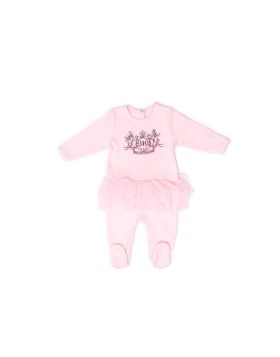 RB Royal Baby Organic Cotton Gloved Sleeve Footed Overall, Footie (Princess Cecilia) Pink