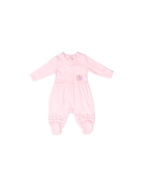 RB Royal Baby Organic Cotton Gloved-Sleeve Footed Overall, Footie (Little Ballerina) Pink