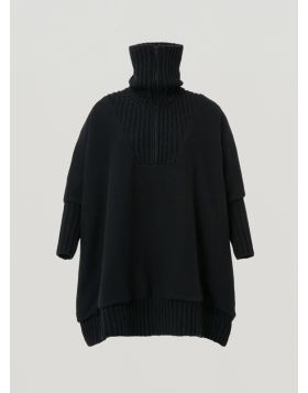 Miasuki SADIE Cashmere-Knit Quilted Poncho