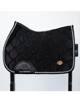 Royal Equestrian Jump Show Saddle Pad Black Silver Full