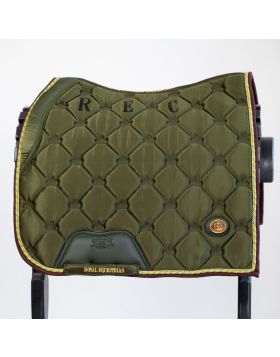 Royal Equestrian Dressage Saddle Pad Olive Gold Limited Full