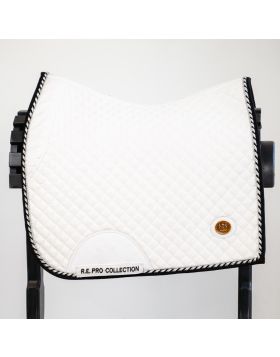 Royal Equestrian Dressage Saddle Pad White Silver Pro Full