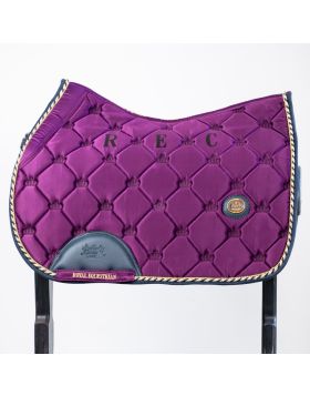 Royal Equestrian Jump Saddle Pad Purple Navy Full