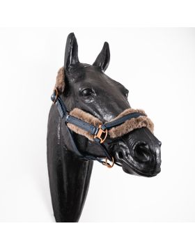 Royal Equestrian Fur Halter Croco Navy Full 